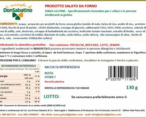 etichetta puccia salentina creata con il nostro programma per creare le etichette dei prodotti alimentari