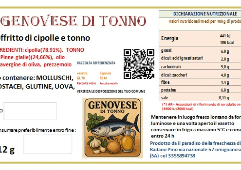 software per creare le etichette di genovese di tonno