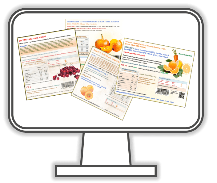 programma per creare le etichette dei prodotti alimentari