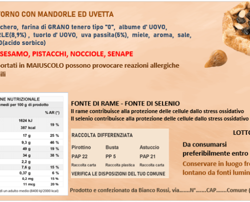 Etichetta prodotto da forno realizzata con il programma per creare le etichette